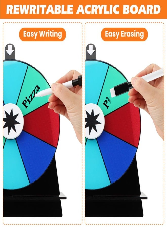 Kazheon 6 Inch Prize Wheel,8 Slots Color Tabletop Roulette Wheel of Fortune Spin with Dry Erase Marker,for Engaging Home Parties, Trade Show, Carnival Events,Party Birthday Wedding Housewarming - Image 4